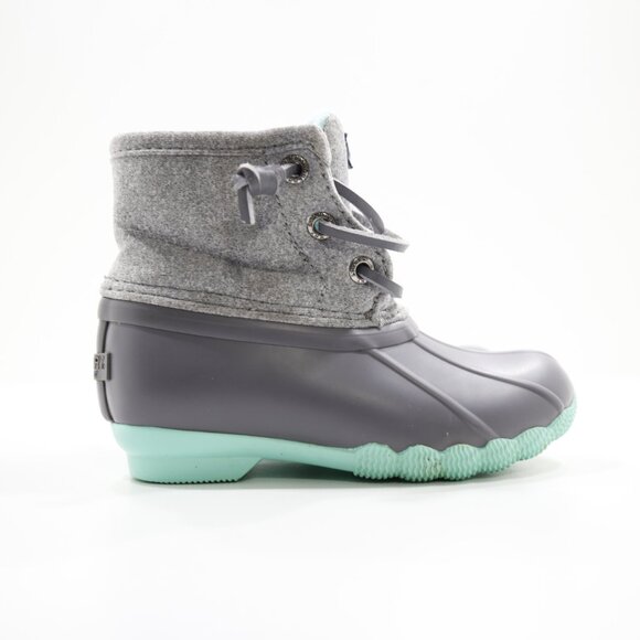Sperry Saltwater Gray Nylon & Rubber Waterproof Rain Duck Boots - Toddler 7 - Picture 3 of 7